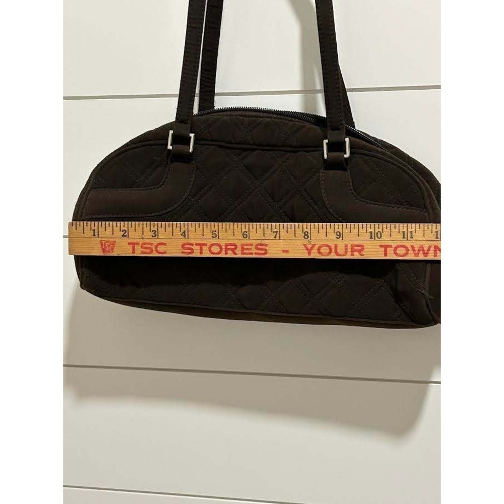Vera Bradley Quilted Microfiber Shoulder Bag‎ Espresso Brown Satchel Handbag - Picture 5 of 10